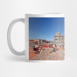 Catedral del Salvador, cathedral with city walls, Avila, Spain, Europe Mug